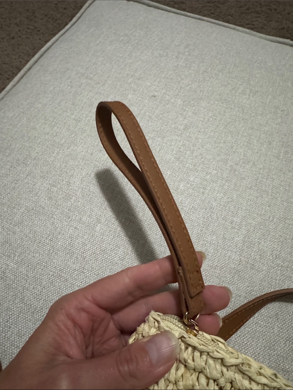 NWOT INC Brand Crossbody/Wristlet-Woven Paper-Faux Leather Trim-Brown/Natural - Picture 7 of 16